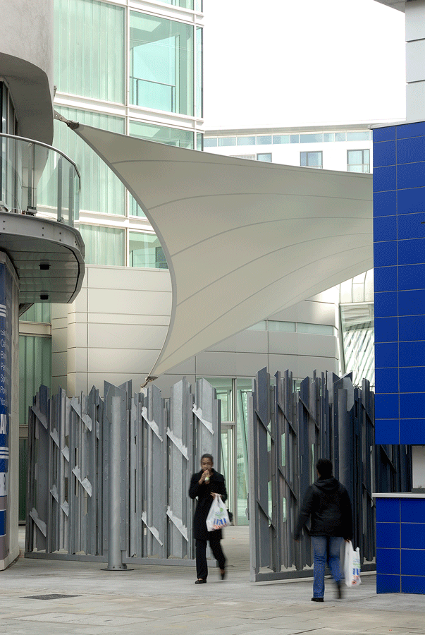 Vent surrounds and gates for a public art commission, galvanized steel