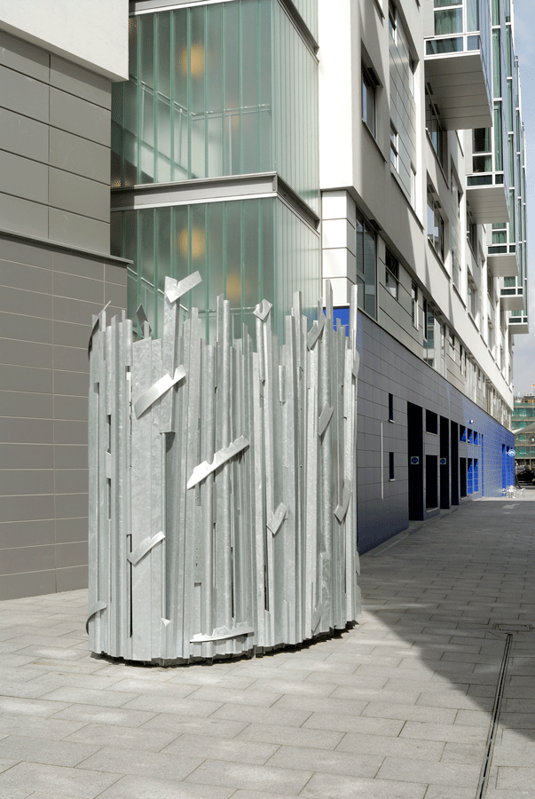 Vent surrounds in galvanized steel for a public art commission
