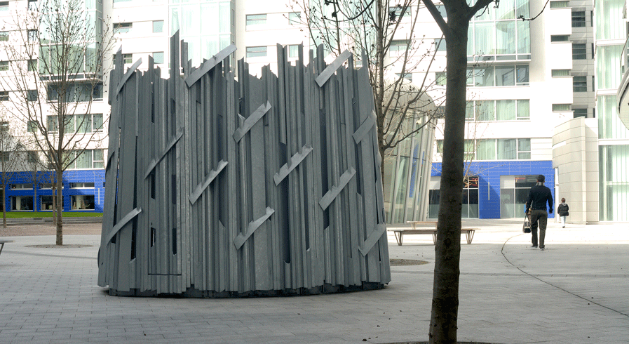 Vent surrounds in galvanized steel for a public art commission