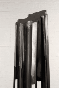 Steel sculpture fabrication for artists. Tall piece